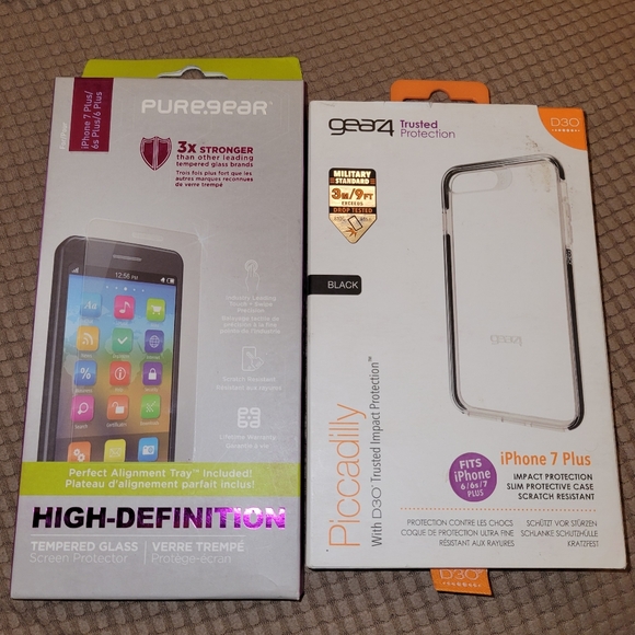 Gear4 D3O Piccadilly Case & PureGear Screen Protector for iPhone 7 Plus - Picture 1 of 2